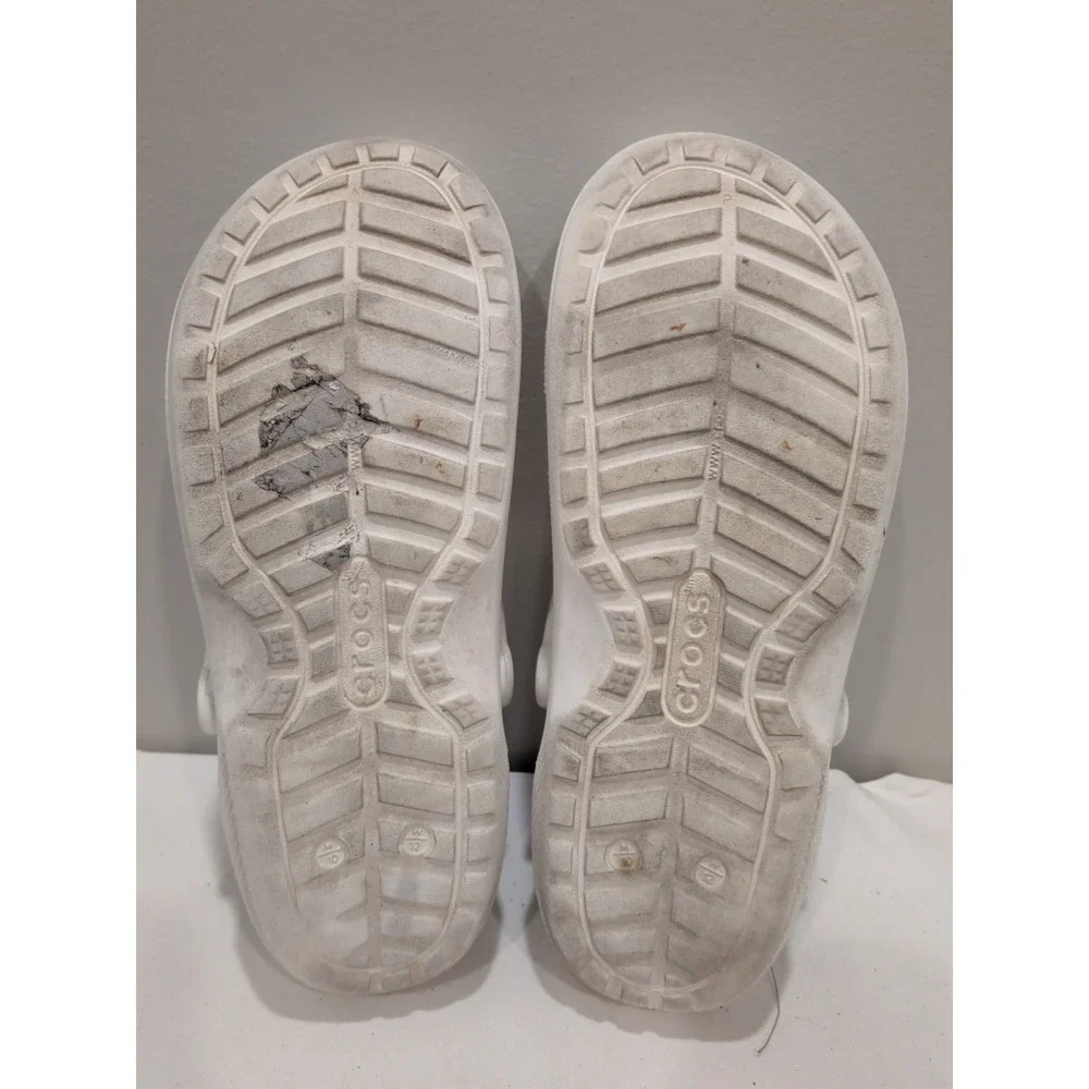CROCS Classic Lined Clogs Unisex Size US M10 W12 White Grey with Tags